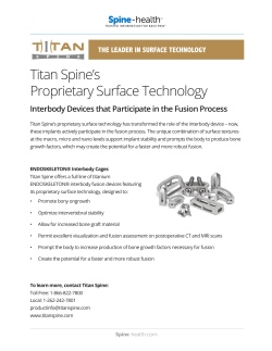 Titan Spine`s Proprietary Surface Technology - Spine