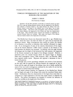 STIMULUS DETERMINANTS OF THE MAGNITUDE OF THE