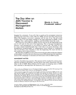 The day after an aids vaccine is discovered: Management matters