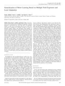 Generalization of Motor Learning Based on