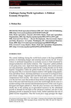 Challenges Facing World Agriculture: A Political Economy Perspective