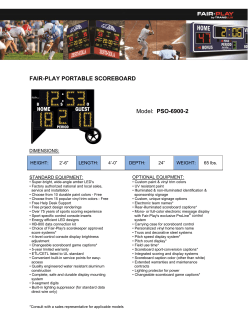 FAIR-PLAY PORTABLE SCOREBOARD Model: PSO - Trans-Lux