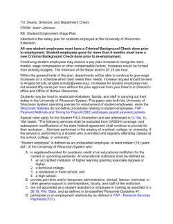 Student Employment Wage Plan - University of Wisconsin