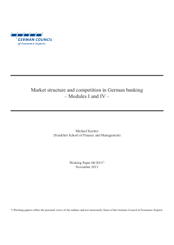 Market structure and competition in German banking &ndash; Modules I