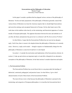 Eurocentrism and the Philosophy of Liberation Manuel Vargas