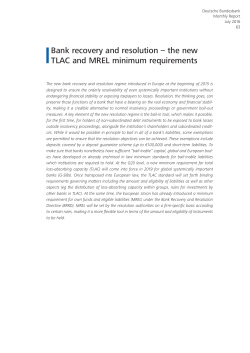 Bank recovery and resolution - the new TLAC and