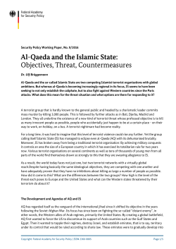 Al-Qaeda and the Islamic State: Objectives, Threat, Countermeasures