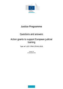 Justice Programme Questions and answers Action grants to support