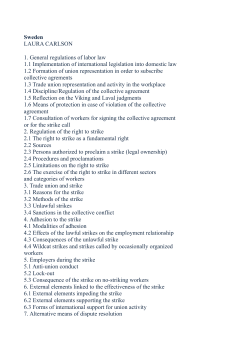 Sweden LAURA CARLSON 1. General regulations of labor law 1.1