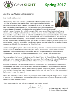 Newsletter - Gift of Sight