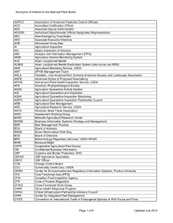 Acronyms of Interest to the National Plant Board AAPCO Association