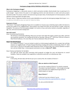 Supervisor Norman Yee District 7 Participatory Budget INITIAL