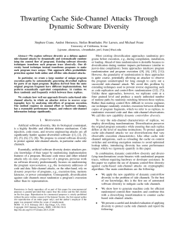Thwarting Cache Side-Channel Attacks Through