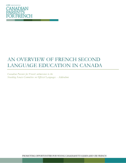 an overview of french second language