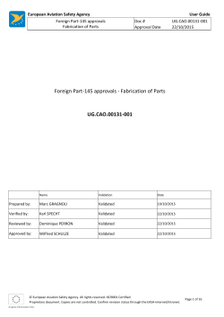 Foreign part 145 approvals &ndash; Parts Fabrication - EASA