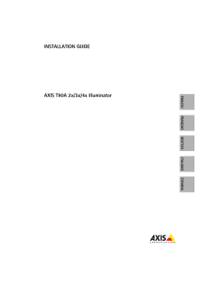 INSTALLATION GUIDE AXIS T90A 2x/3x/4x
