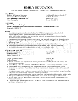 emily educator - UW Oshkosh Career Services