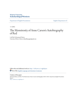 The Monstrosity of Anne Carson`s Autobiography of Red