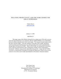 Inflation, Productivity, and the Nairu During The Great Depression