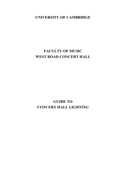 UNIVERSITY OF CAMBRIDGE FACULTY OF MUSIC WEST ROAD