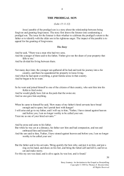 the prodigal son - Tom Boomershine.org!