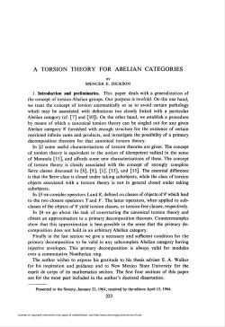 a torsion theory for abelian categories