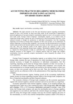 accounting practices regarding merchandise imports on one`s own