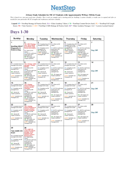Days 1-30 - Next Step Test Prep