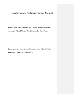 From Sarkozy to Hollande: The New Normal?