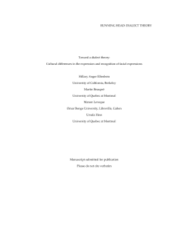RUNNING HEAD: DIALECT THEORY Toward a dialect theory