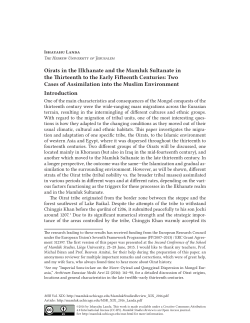Oirats in the Ilkhanate and the Mamluk Sultanate in the Thirteenth to