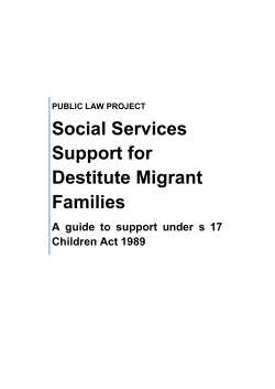 Social Services Support for Destitute Migrant Families