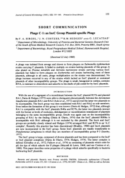 SHORT COMMUNICATION Phage C- 1: an IncC