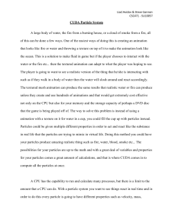 CUDA Particle System A large body of water, the