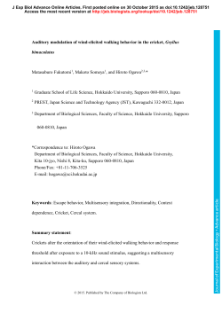 Journal of Experimental Biology &bull; Advance article Auditory