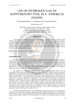 USE OF HYDROGEN GAS AS SUPPYMENTRY FUEL IN 4