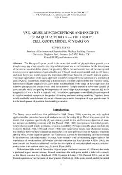 The Droop cell quota model 40 years on