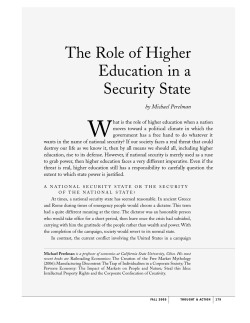 The Role of Higher Education in a Security State