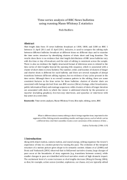 Time series analysis of BBC News bulletins using running Mann