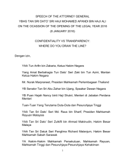 speech of the attorney general ybhg tan sri dato` sri haji mohamed