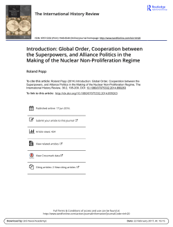 Introduction: Global Order, Cooperation between the Superpowers