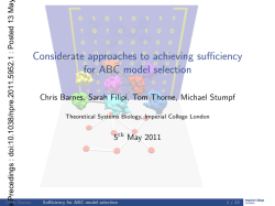 Considerate approaches to achieving sufficiency for ABC model