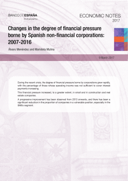 Changes in the degree of financial pressure borne by Spanish non