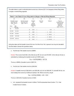 Continuity of a Piecewise Linear Tax Function
