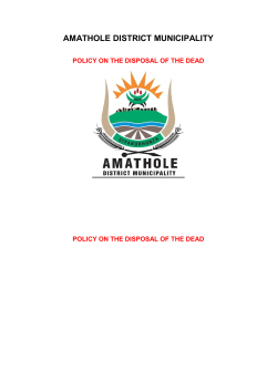 Policy on the Disposal of the dead