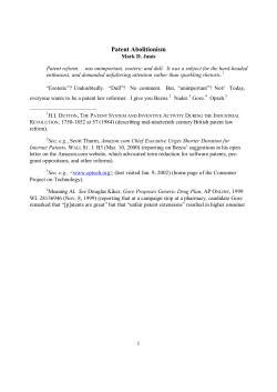 Patent Abolitionism - David Levine`s Economic and Game Theory