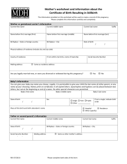 Fetal Death worksheets