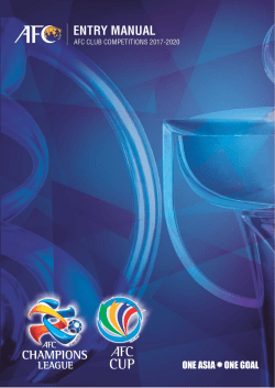 Entry Manual: AFC Club Competitions 2017-2020