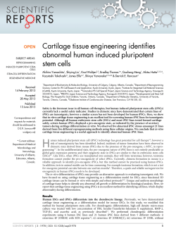 Cartilage tissue engineering identifies abnormal