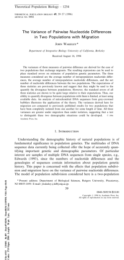 The Variance of Pairwise Nucleotide Differences in Two Populations